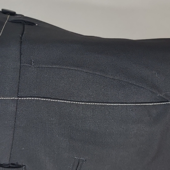 Helmut Lang Black Cropped Tailored Trousers with White Trim Size 6 - Picture 8 of 13